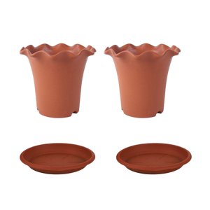 4pcs Pot de fleurs Planteur respirant pot de jardinage avec plateau pour jardin