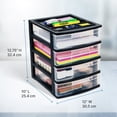 thumbnail image 3 of Gracious Living 4 Drawer Desktop Storage w/ Organizer Lid, Black (2 Pack), 3 of 8