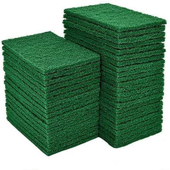 Reusable Heavy Duty Scrub Pads For Efficient Use, Green Non Scratch Scouring Pads For Multipurpose Cleaning (40 PCS)
