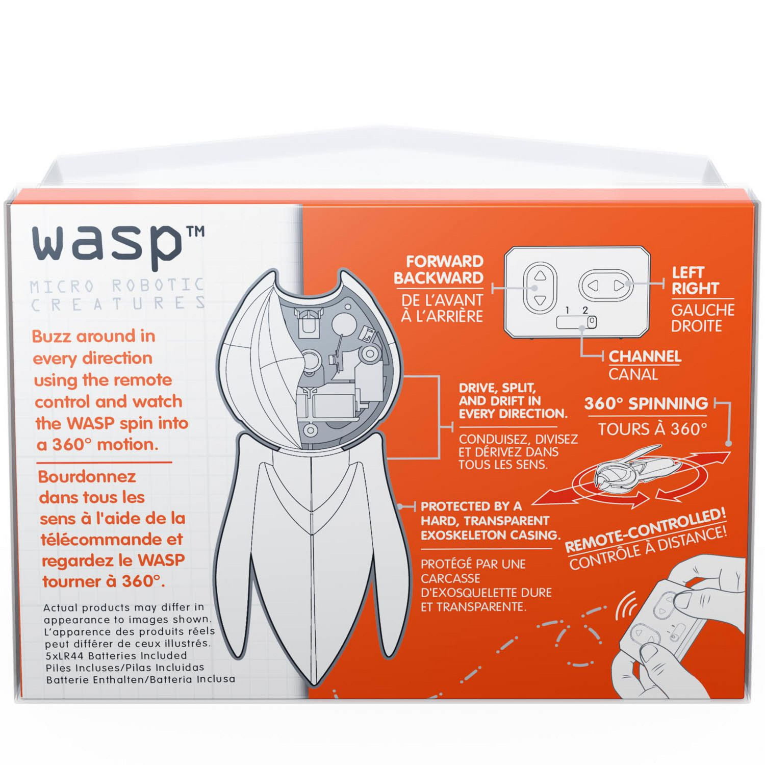 HEXBUG Wasp, Insecte commandé à distance, Jouet insecte factice, Spécimen robot motorisé, cadeau pour garçons et filles à partir de 3 ans