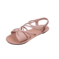 thumbnail image 2 of Jovati Summer Women's Sandals, Fish Mouth Design, Flock Material, Slip Resistant Sole, Breathable Lining, Flat Heel, Solid Color, 2 of 10