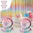 thumbnail image 1 of Girls Birthday Party Disposable Tableware Set | Colorful Scale Pattern Paper Plates Cups Napkins | 10/20Pcs Sturdy Paper Party Supplies | Mermaid Theme Kids Celebration Decor, 1 of 6