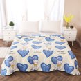 thumbnail image 3 of YIMWNYI Velvet Cotton Summer Quilt, Cooling Washed Cotton Quilt, Breathable Cotton Fiber Filling, Exquisite Pattern and Modern Style, Lightweight and Skin-Friendly Bedding, Perfect Summer Gift, 3 of 6