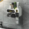thumbnail image 1 of Dvkptbk toothbrush holders Toothbrush for Bathroom, Wall Mounted Toothbrush with Toothpaste Dispenser, with Toothbrush Cup, Tray Bathroom Toothbrush Toothpaste Dispenser, 1 of 8