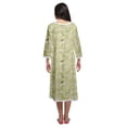 thumbnail image 3 of Moomaya Robe de Nuit Imprimée Longueur Genou en Coton avec Bordure en Dentelle Manches 3/4 pour Femmes, 3 of 5