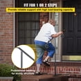 thumbnail image 3 of KFFKFF Outdoor Step Handrails, Suitable for 1-2 Steps, Single Post Iron Railing, Grey, Ideal for Concrete or Wood Stairs, Includes Base, 3 of 9