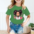 thumbnail image 2 of FhsagQ The 7th Of July Fille Enfant Mignonne Graphique Col Rond Manches Courtes Tee Été Décontracté T-Shirt Fille Printemps The 7th Of July T-Shirts Taille 14-16 Plus Vert Printemps 13-14 Ans, 2 of 5