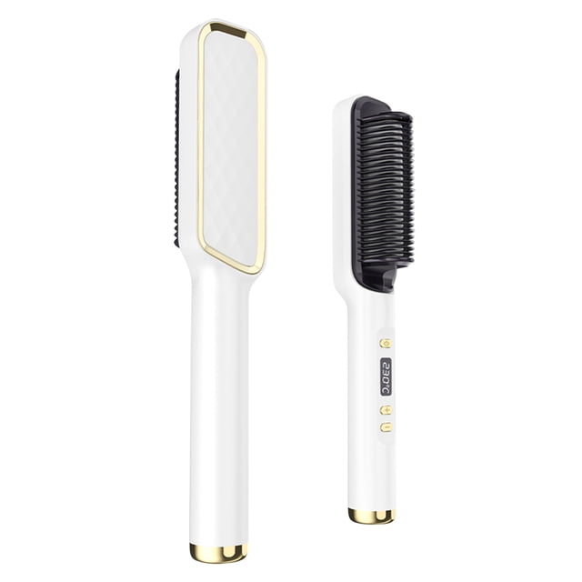 FcBaudy Hair Straightening Comb-Hair Straightening Brush And Iron With-titanium Coating For Uniform Heating LED Screen Styling Tool Straight comb