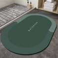 thumbnail image 2 of GROWTH TANK Super Absorbent Bathroom Rug Quick Dry Washable Diatomite Easy to Clean Bath Mat Oval Green L, 2 of 7