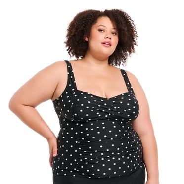 Krista Plus Women's Crossover Sweetheart Neckline Tankini Swim Tops
