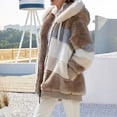 thumbnail image 3 of IROINID Women's Comfy Short Jacket Contrast Color Zip Up Long Sleeve Outwear, Khaki, 3 of 6