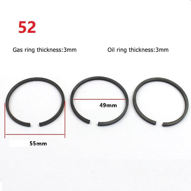 3 Pcs Air Compressor Piston Ring Pneumatic parts for 52mm Cylinder