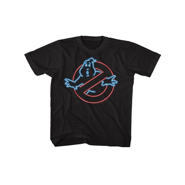 The Real Ghostbusters Animated Series Neon Ghost Black Youth T-Shirt Tee