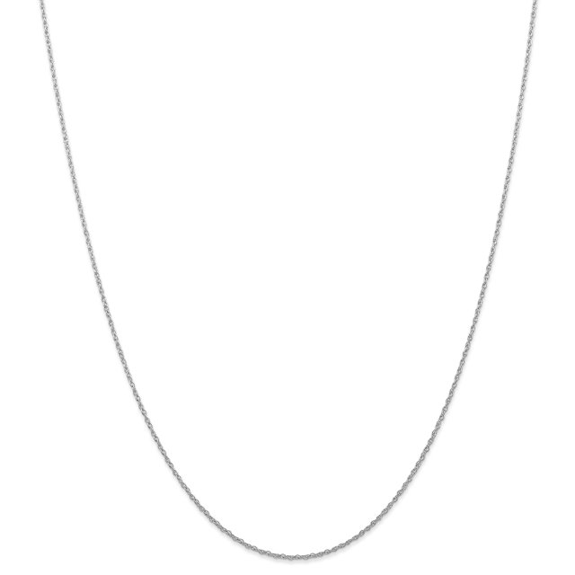 Chaîne à Câble Cardée en Or Blanc 14K, 0,7 mm, 20 Pouces