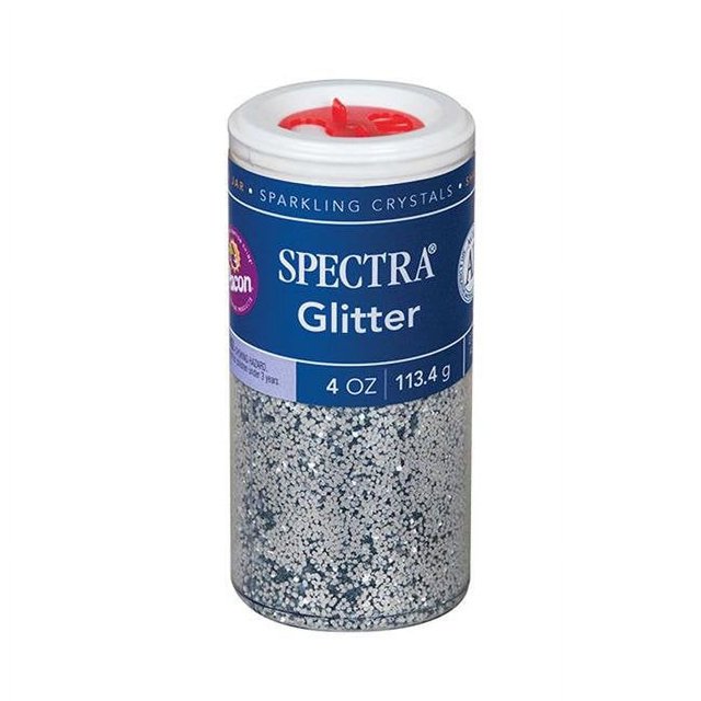 Pacon PAC91610-6 4 oz Spectra Glitter, Silver - 6 Each