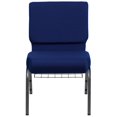 thumbnail image 3 of Flash Furniture Hercules Series Navy Blue Fabric Church Chair, 3 of 9