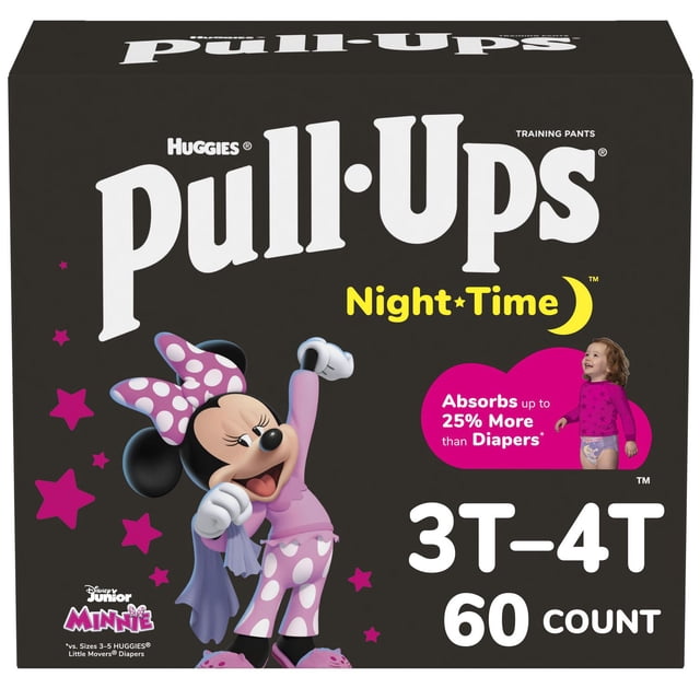 Pull-Ups Night Time Training Pants, Giga Pack, Size: 2T-6T