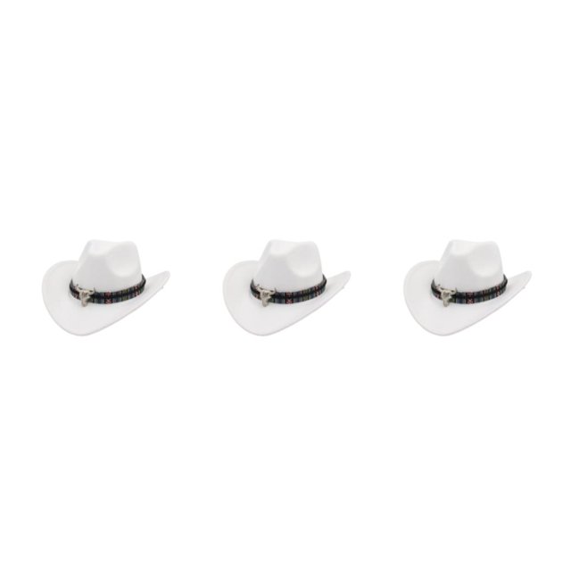 Decodeary Western Outback Cowboy Hat Channel Inner Cowboy Classic Hat Large Brim Provides white 3Set