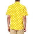 thumbnail image 3 of INSPIRE CHIC Men's Summer Polka Dots Shirt Button Down Short Sleeves Pattern Shirts XL Yellow, 3 of 7