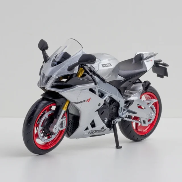 1:12 Suzuki GSX-R1000R Aprilia RSV4 Alloy Racing Motorcycle Model Diecast Street Cross-Country Motorcycle Model High Simulation RSV4 Grey