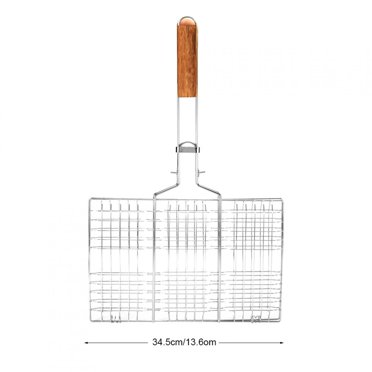 Filet de Gril en Treillis Métallique pour BBQ Filet de Gril pour BBQ Extérieur Pince pour Poisson Grillé Barbecue Outil de Camping pour Camping en Plein Air Barbecue