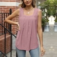 thumbnail image 2 of Dealovy Womens Eyelet Tank Tosps Summer Loose Square Neck Sleeveless Loose Beach Flowy Tunic Tops, 2 of 7