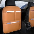 thumbnail image 1 of Leather Car Seat Back Protector Pad for Rear Seats Prevents Kicks Dirt and Damage Universal Fit Easy to Clean, 1 of 6