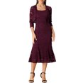 thumbnail image 2 of INSPIRE CHIC Robe d'Invitée de Mariage pour Femme Tenues de Soirée 2 Pcs Robes Sans Manches avec Boléro TG Bourgogne, 2 of 5