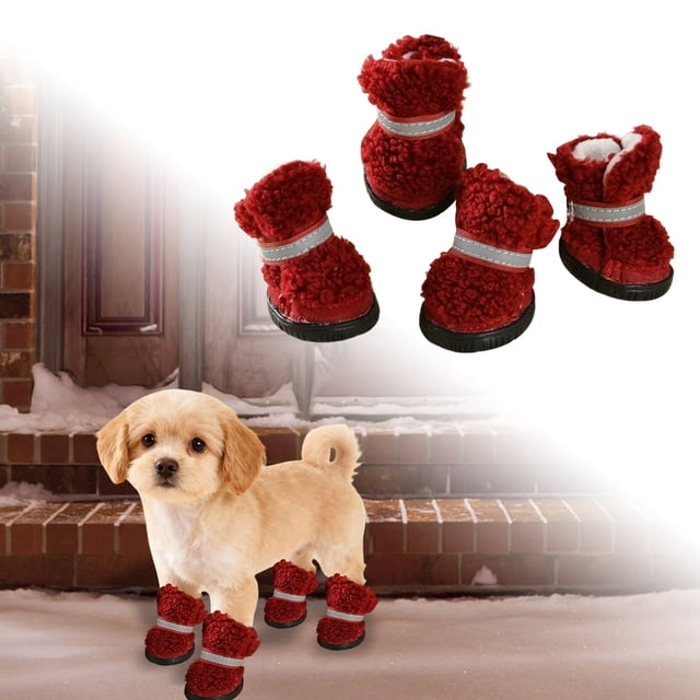 Winter Thermal Boots for Small and Medium with Reflective Strips and Durable Rubber Sole Protectors for Indoor Outdoor Use