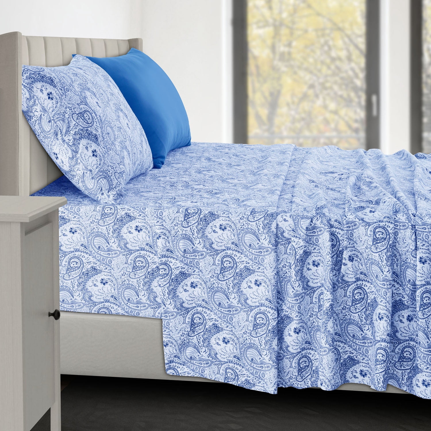 Lux Decor Collection Draps de Lit - Ensemble de 4 Pcs Draps Simple TG - Draps en Microfibre Brossée 1800 Fils