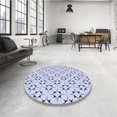 thumbnail image 4 of Ahgly Tapis Rond Lavable en Machine Intérieur Transitionnel Bleu Lavande, 3 Pieds Rond, 4 of 7
