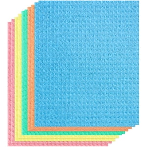 La vaisselle suédoise pour cuisine, Cellulose éponge, Serviettes de cuisine réutilisables, Coussin pour le nettoyage, Pas d'éponge de cuisine odorante, Serviette de cuisine écologique, Couleurs assorties aléatoires