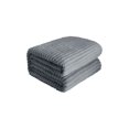 thumbnail image 2 of Couverture d'Hiver Douce et Épaisse, ZZkhGO Jeté en Molleton Raschel à Double Couche pour Lit, Literie Rayée en Polyester de Qualité Supérieure pour Sofa Canapé Déco Maison, Gris Foncé, 2 of 6
