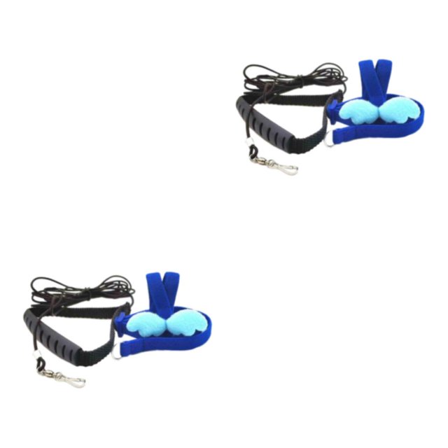 kurtrusly ABS Pet Parrot Bird Harness With Adjustable Easy-to And Comfortable Comfortable Handle Cute dark blue 2Set