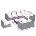 thumbnail image 4 of vidaXL 10 Piece Garden Lounge Set with Cushions Poly Rattan Brown, 4 of 5