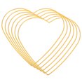 thumbnail image 1 of Unique Bargains 9.8' Heart  Dream Catcher Rings, 6 Pcs Metal Macrame Wreath Floral Ring Hoop, Gold Tone, 1 of 6