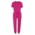 thumbnail image 4 of Yuyuzo Womens Workout Sets 2 Piece Short Sleeve Crew Neck T-Shirts Drawstring Jogger Pants with Pockets, 4 of 5