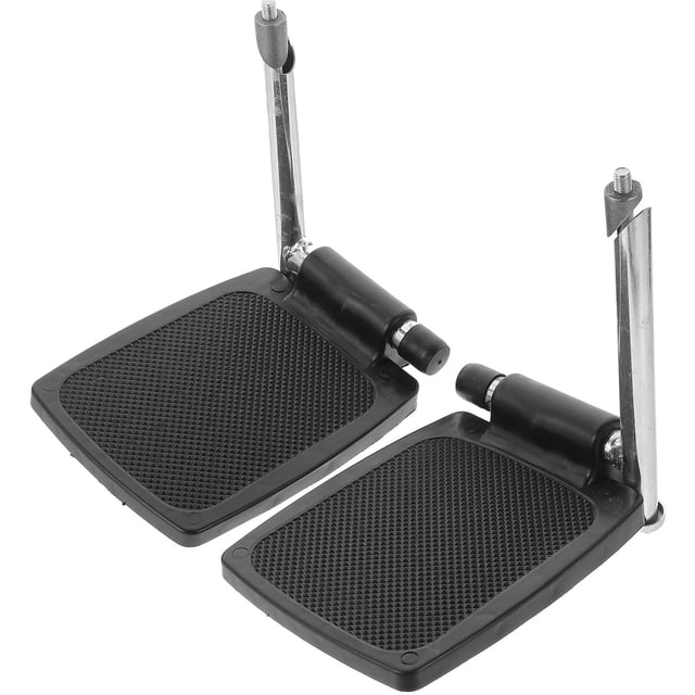 KONTONTY Foldable Black Wheelchair Legrest for Patient 1 Pair with Thicker Design