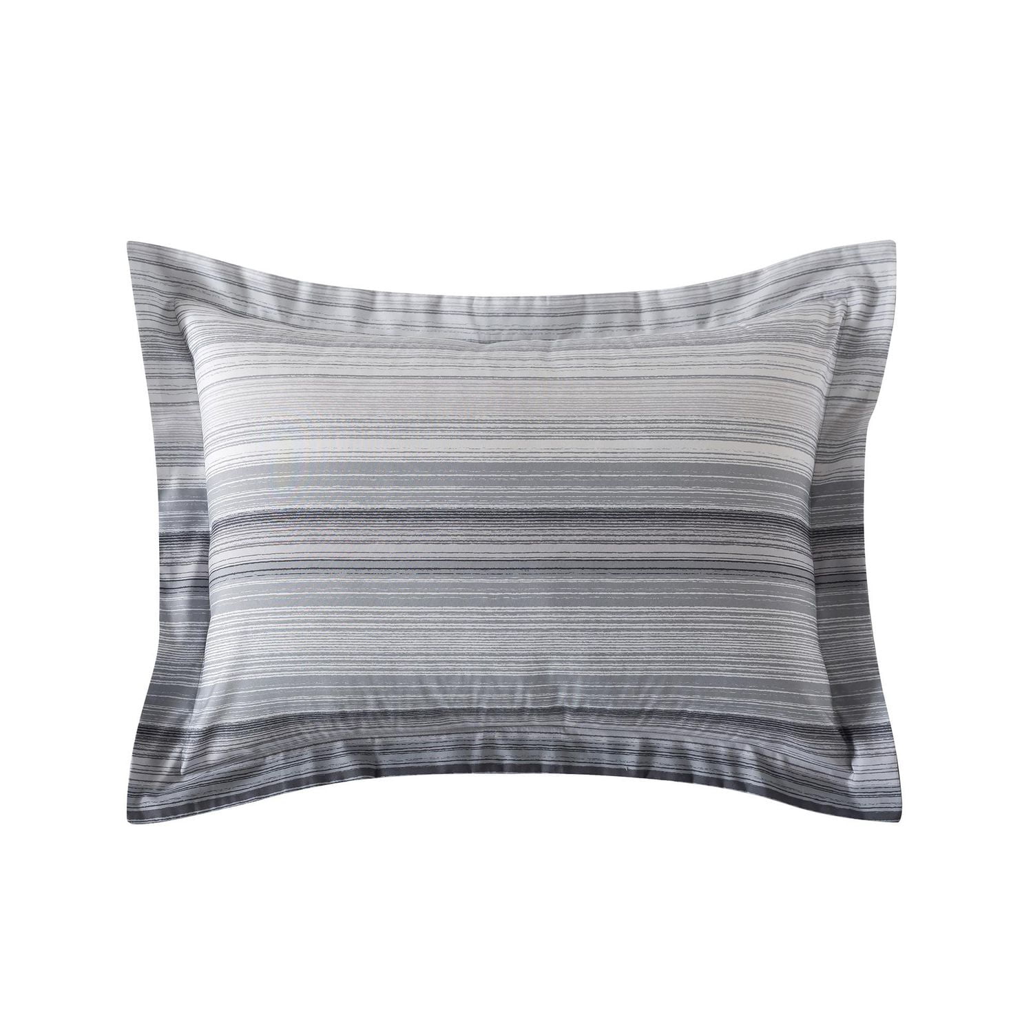 Mainstays – Ensemble de literie tout-en-un réversible avec couette et draps, 5 pièces, simple très grand (Twin XL), rayures grises