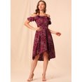thumbnail image 3 of INSPIRE CHIC Women's Spaghatti Straps Ruffled a-Line Midi Floral Dress, 3 of 6