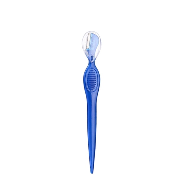 Transemion Makeup Tool Reusable Grooming Supply Facial Shaver Styling Props Convenient Eyebrows Trimmer Practical Eyebrow Stencil Transparent Blue 1Set