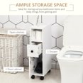 thumbnail image 4 of kleankin Armoire de Salle de Bain Mince, Armoire de Rangement de Salle de Bain avec Roulettes, 4 of 10