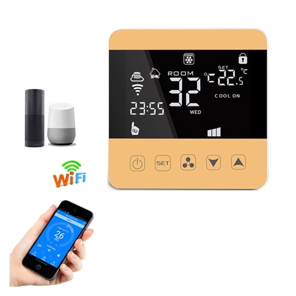 WiFi Smart Thermostat For Central Air Conditioner Fan Coil Units FCU Room Temperature Controller Cooling Heating Ventilation ,Easily DIY