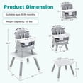 thumbnail image 3 of Babyjoy 8-in-1 Baby High Chair Convertible Dining Booster Seat w/ Removable Tray Strip, 3 of 8