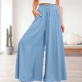 thumbnail image 4 of Women Oversized Pants Solid Color Ladies Casual Pants Boho Style Vacation Outfit, 4 of 6