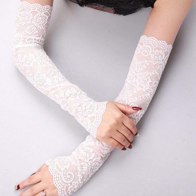 Ynlkorvg Tablier Manche Dentelle Manches Bras Protection UV Gants de Protection UV Sans Doigts