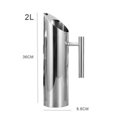 thumbnail image 2 of Pichet d'Eau en Acier Inoxydable pour Thé Froid, Carafe avec Poignée, Café, Pot d'Eau en Acier Inoxydable, Pot à Boisson pour Pub Restaurant, L, 2 L, 2 of 9