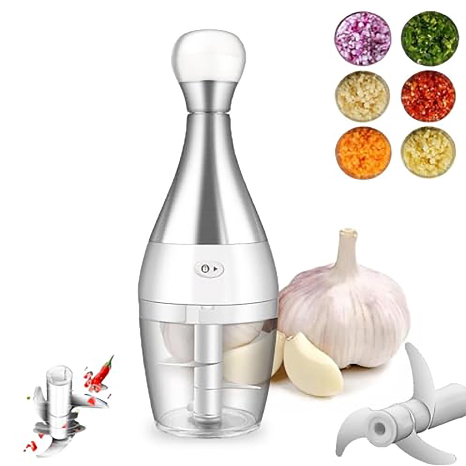 Vegetable Cutter 2 in 1 Garlic Chopper Mini Manual Pressed Stainless Steel Multifunction Chopping Gadget for Kitchen Prep and Meal Quality Enhancement
