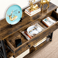 thumbnail image 3 of Fullfurnique Vintage Wooden Console Table with 1 Drawer and 2 Open Shelves, Rustic Brown, 3 of 7