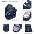 thumbnail image 3 of EKUIZAI Lattice Starry Geometric Print Backpack Elementary School Daypack Middle School Students Knapsack, 3 of 6